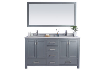 Laviva Wilson 60.0 Grey Bathroom Vanity with Quartz Countertop