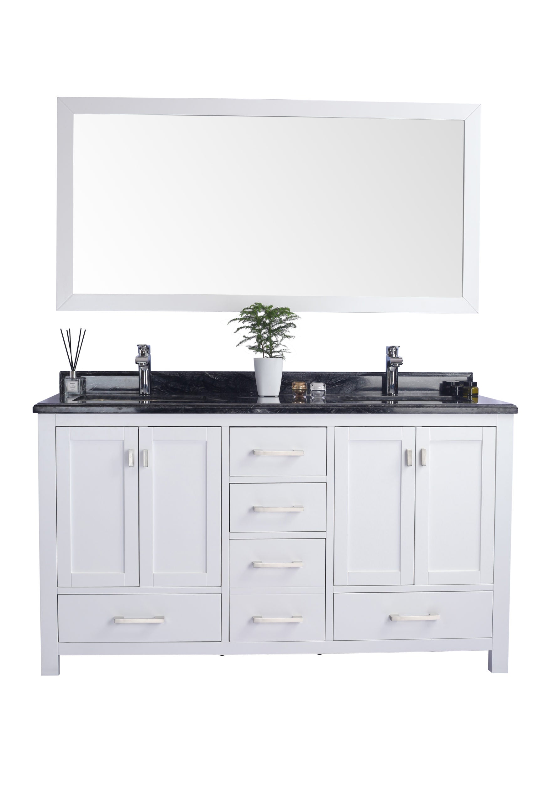 Laviva Wilson 60 inch White Double Sink bathroom vanity