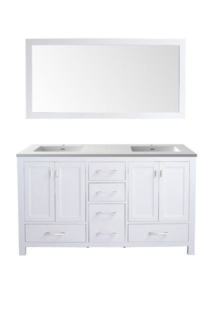Laviva Wilson 60.0 White Bathroom Vanity with Quartz Countertop