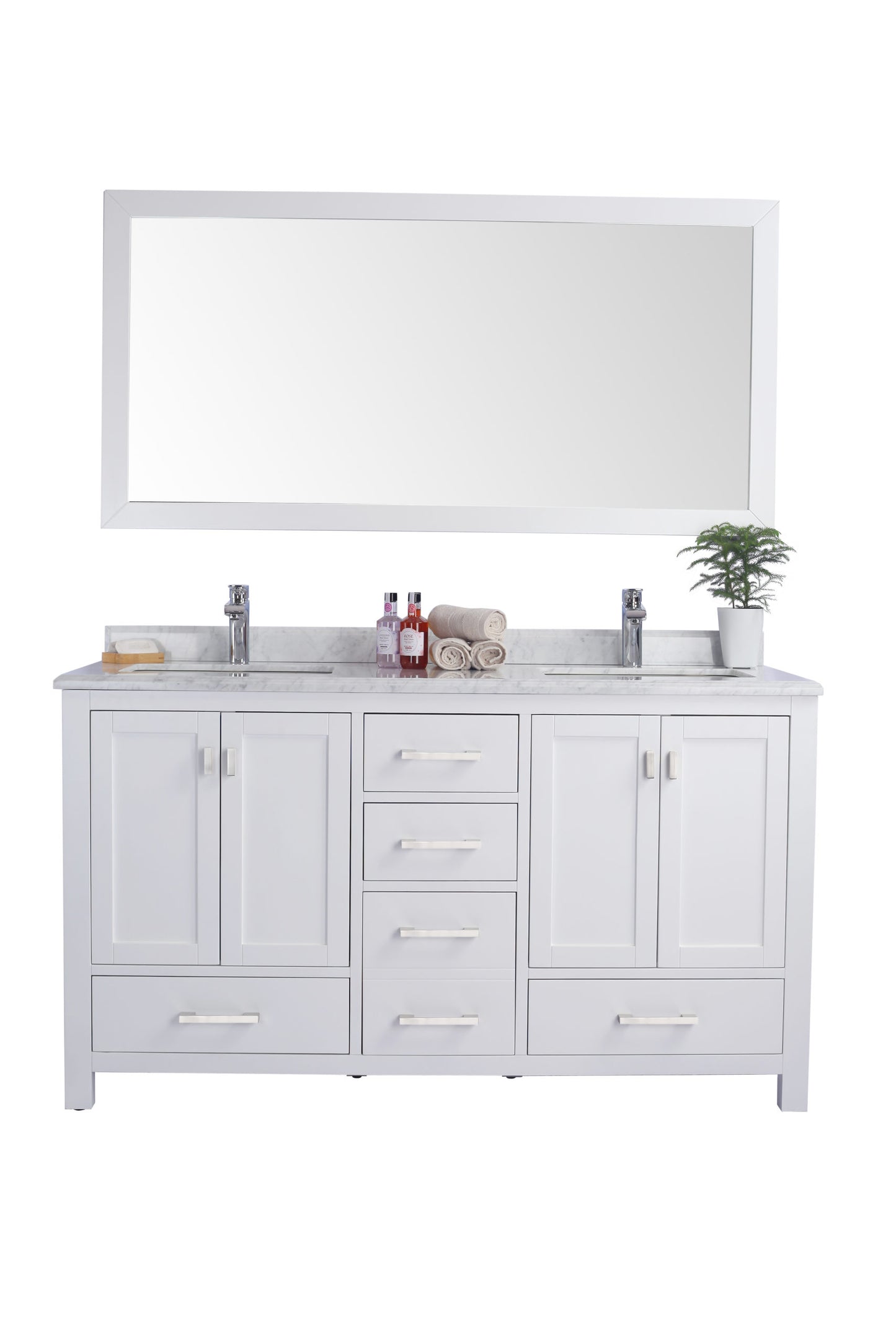 Laviva Wilson 60.0 White Bathroom Vanity with Quartz Countertop