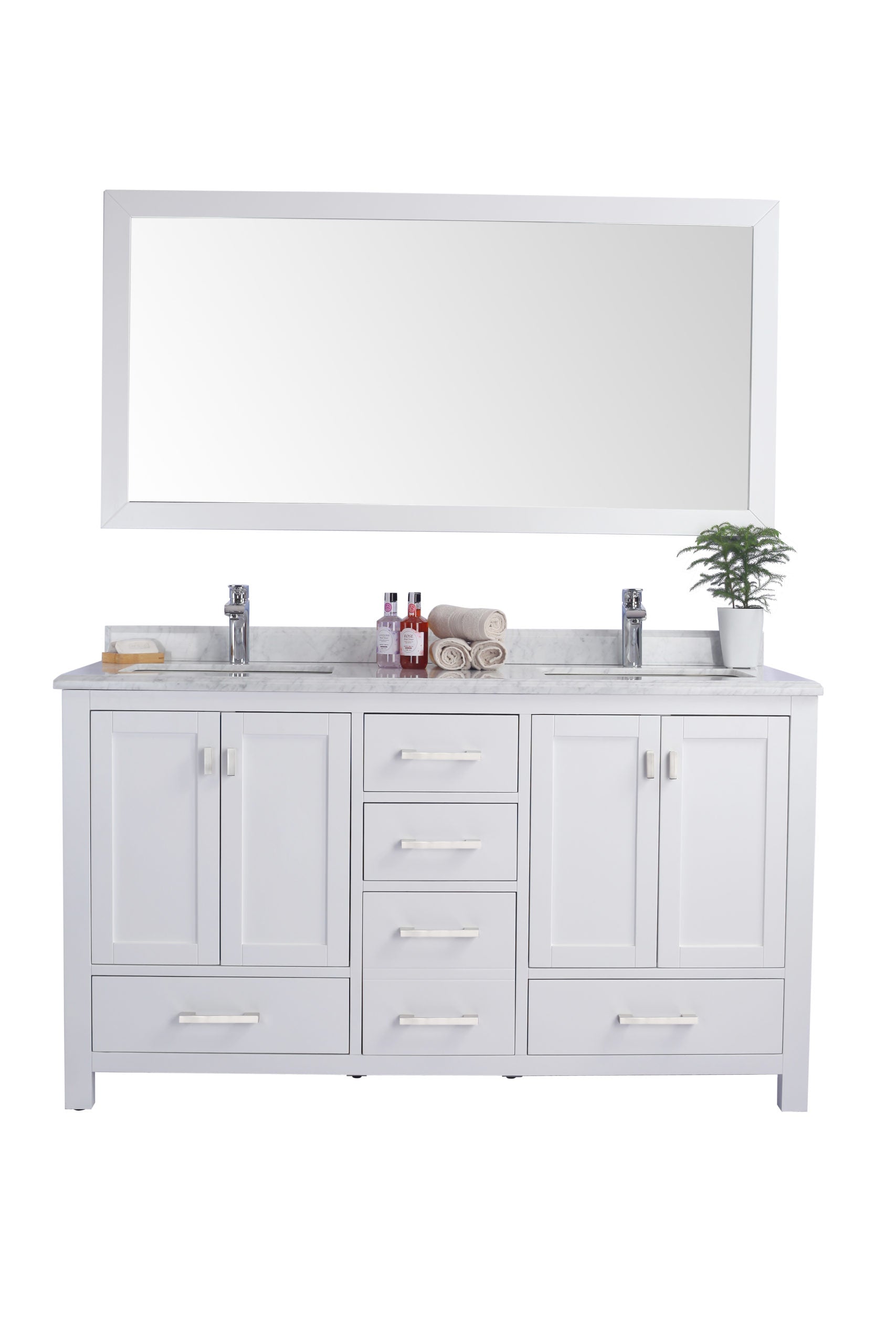 Laviva Wilson 60.0 White Bathroom Vanity with Quartz Countertop