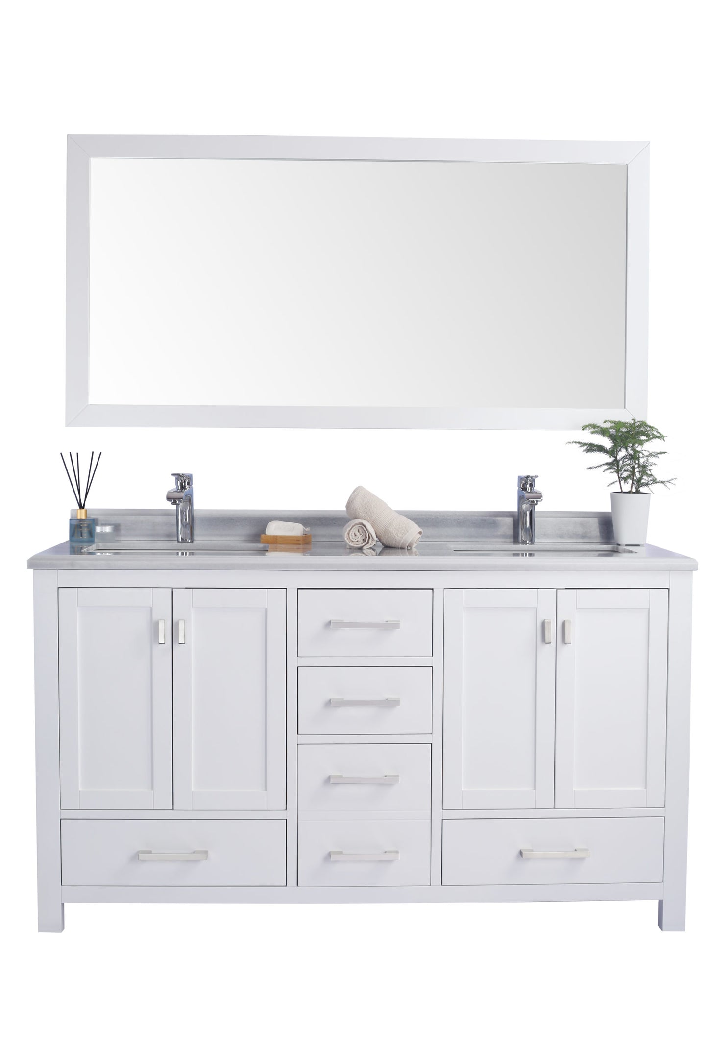 Laviva Wilson 60.0 White Bathroom Vanity with Quartz Countertop