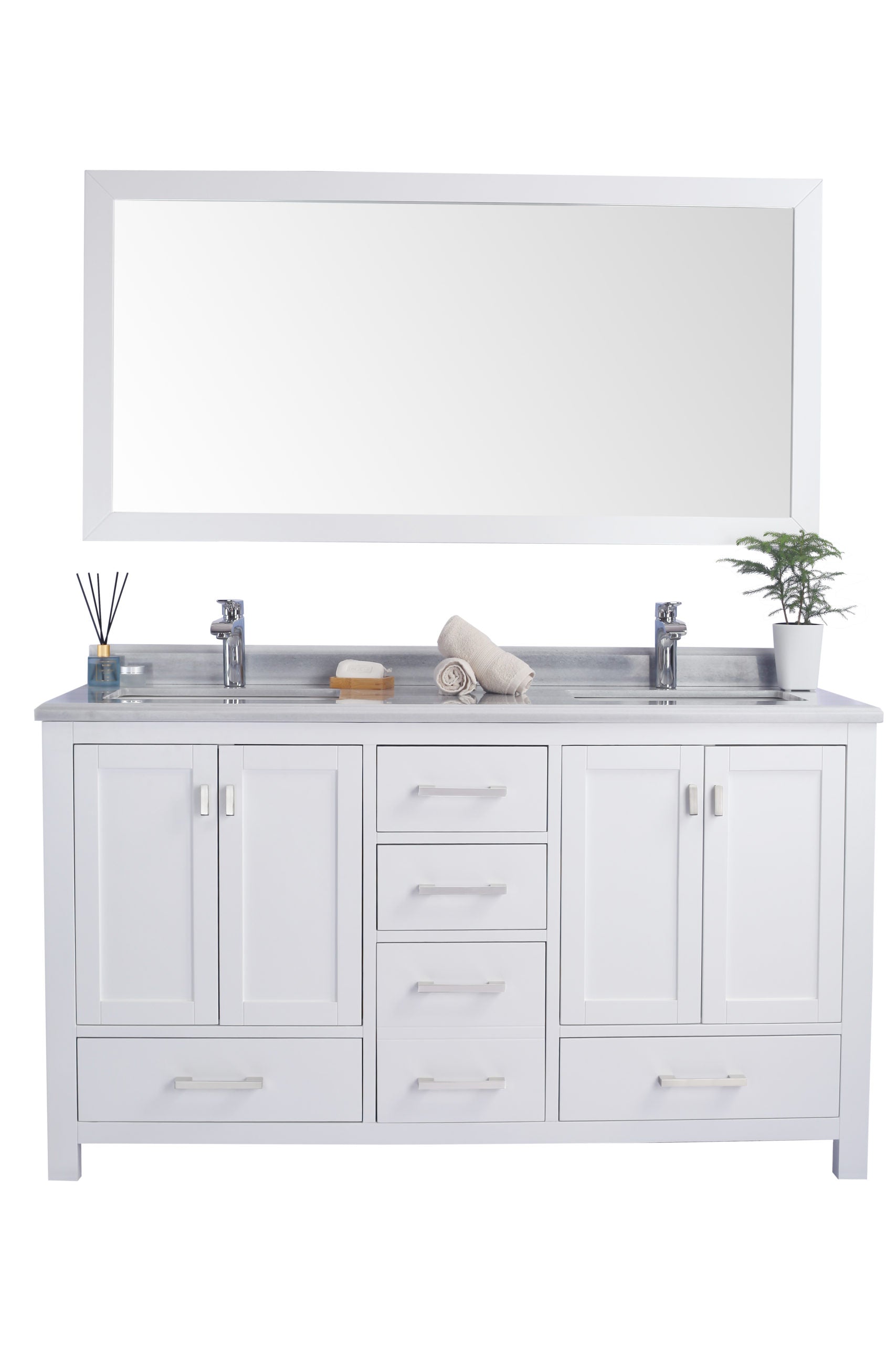 Laviva Wilson 60.0 White Bathroom Vanity with Quartz Countertop
