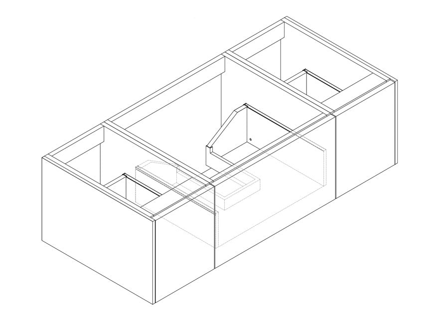 48" Laviva Legno vanity cabinet dimensional line drawing (cabinet only).