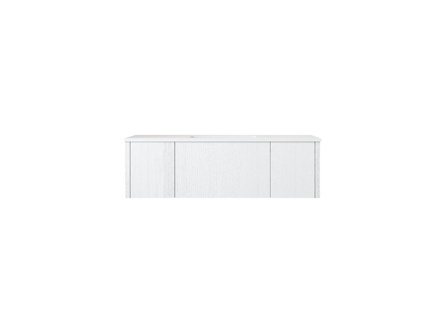 48" Laviva Legno vanity cabinet in Alabaster White — shown with a Matte White VIVA Stone countertop, which is sold separately and not included (cabinet only).