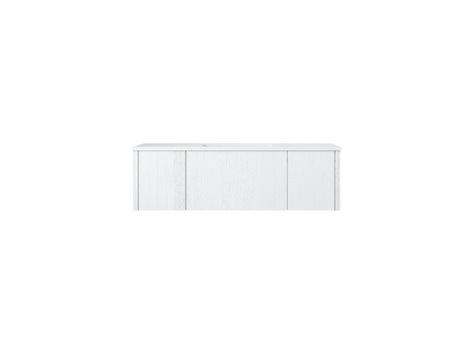 48" Laviva Legno vanity cabinet in Alabaster White — shown with a Matte White VIVA Stone countertop, which is sold separately and not included (cabinet only).