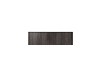 48" Laviva Legno vanity cabinet in Carbon Oak — shown with a Matte White VIVA Stone countertop, which is sold separately and not included (cabinet only).