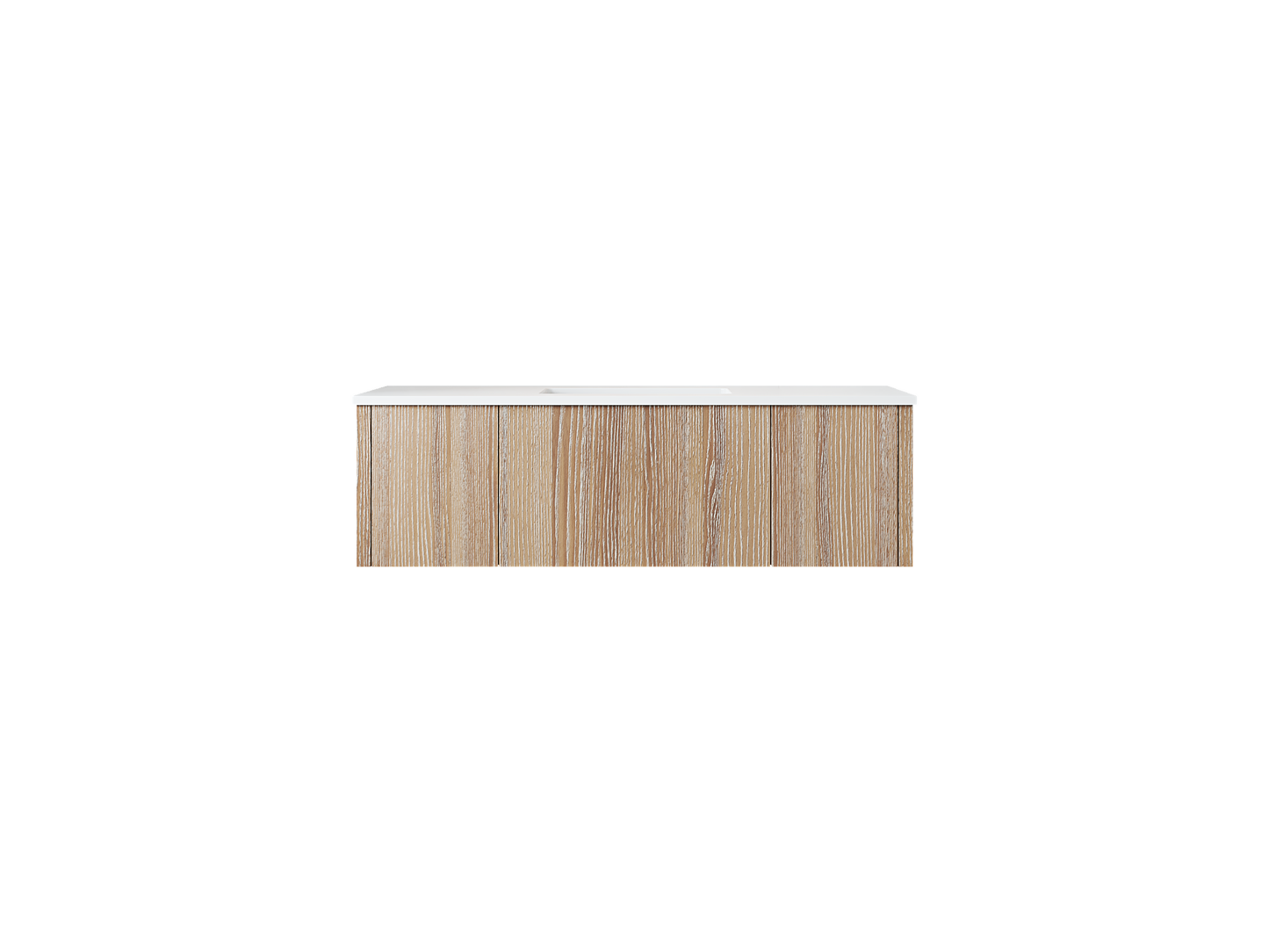 48" Laviva Legno vanity cabinet in Weathered Grey — shown with a Matte White VIVA Stone countertop, which is sold separately and not included (cabinet only).