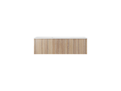 48" Laviva Legno vanity cabinet in Weathered Grey — shown with a Matte White VIVA Stone countertop, which is sold separately and not included (cabinet only).