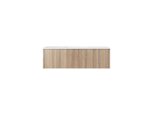 48" Laviva Legno vanity cabinet in Weathered Grey — shown with a Matte White VIVA Stone countertop, which is sold separately and not included (cabinet only).