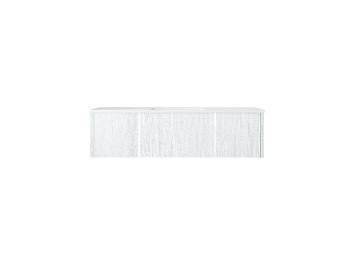54" Laviva Legno vanity cabinet in Alabaster White — shown with a Matte White VIVA Stone countertop, which is sold separately and not included (cabinet only).