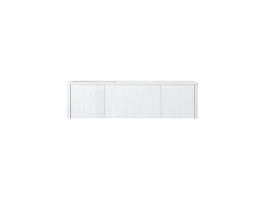 54" Laviva Legno vanity cabinet in Alabaster White — shown with a Matte White VIVA Stone countertop, which is sold separately and not included (cabinet only).