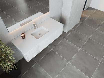 54" Laviva Legno vanity cabinet in Alabaster White — shown with a Matte White VIVA Stone countertop, which is sold separately and not included (cabinet only).