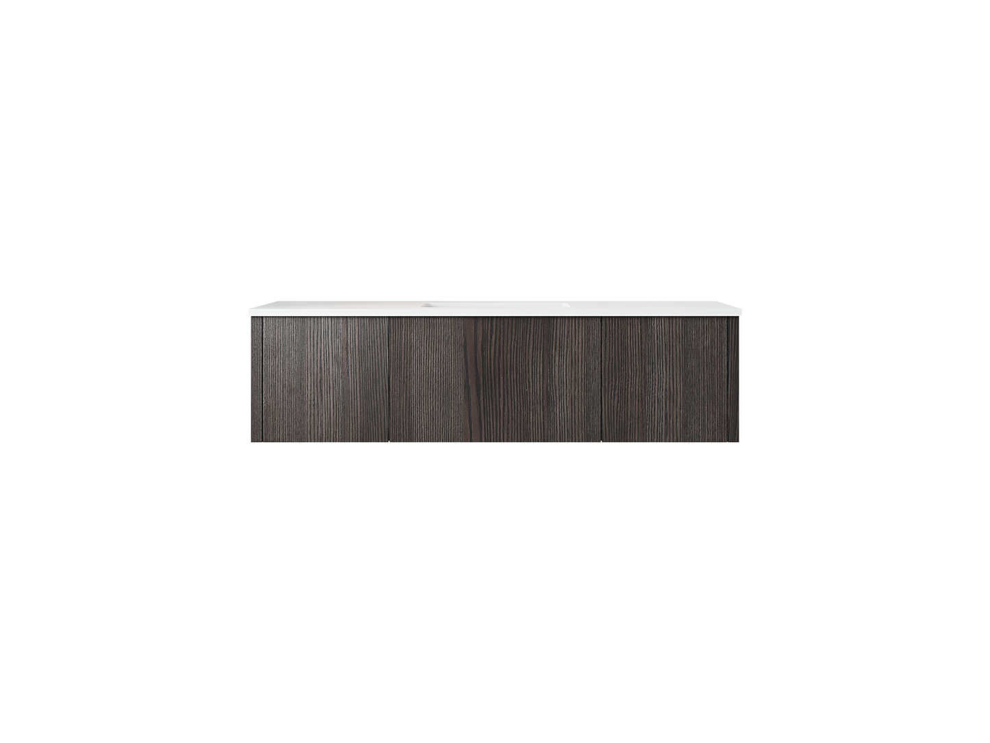 54" Laviva Legno vanity cabinet in Carbon Oak — shown with a Matte White VIVA Stone countertop, which is sold separately and not included (cabinet only).