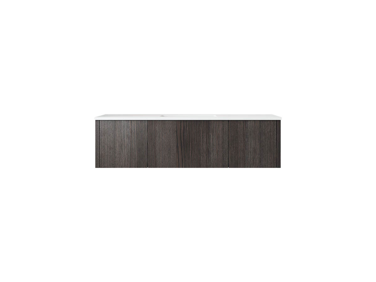 54" Laviva Legno vanity cabinet in Carbon Oak — shown with a Matte White VIVA Stone countertop, which is sold separately and not included (cabinet only).