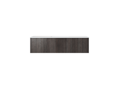 54" Laviva Legno vanity cabinet in Carbon Oak — shown with a Matte White VIVA Stone countertop, which is sold separately and not included (cabinet only).