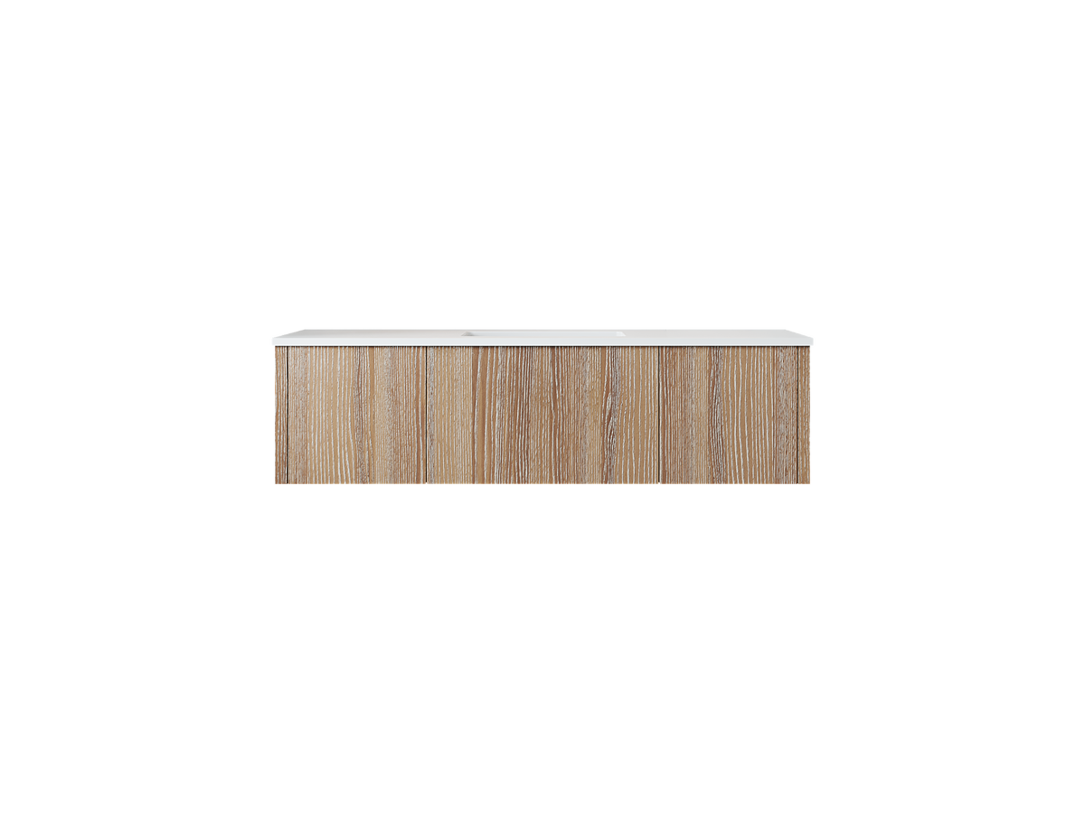 54" Laviva Legno vanity cabinet in Weathered Grey — shown with a Matte White VIVA Stone countertop, which is sold separately and not included (cabinet only).