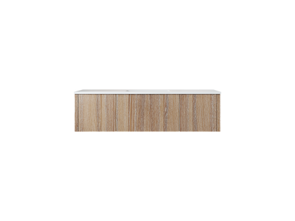54" Laviva Legno vanity cabinet in Weathered Grey — shown with a Matte White VIVA Stone countertop, which is sold separately and not included (cabinet only).