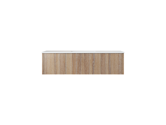 54" Laviva Legno vanity cabinet in Weathered Grey — shown with a Matte White VIVA Stone countertop, which is sold separately and not included (cabinet only).