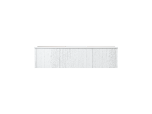 60" Laviva Legno vanity cabinet in Alabaster White Single Sink — shown with a Matte White VIVA Stone countertop, which is sold separately and not included (cabinet only).