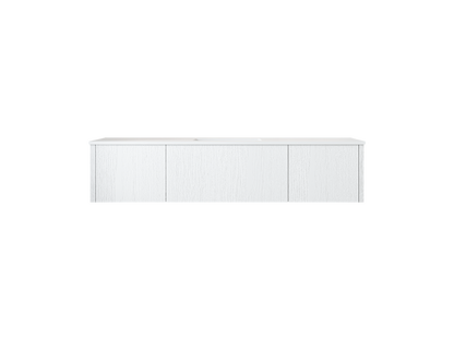 66" Laviva Legno vanity cabinet in Alabaster White Single Sink — shown with a Matte White VIVA Stone countertop, which is sold separately and not included (cabinet only).