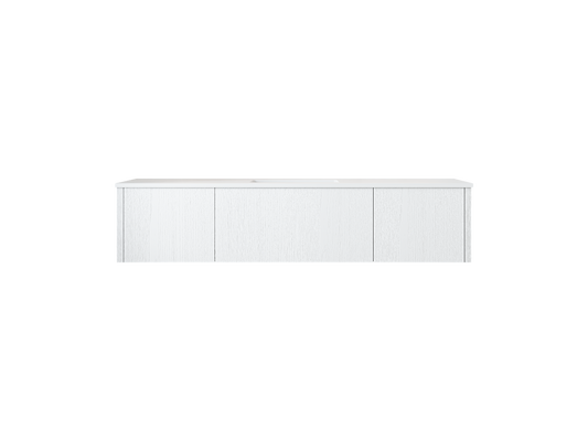 66" Laviva Legno vanity cabinet in Alabaster White Single Sink — shown with a Matte White VIVA Stone countertop, which is sold separately and not included (cabinet only).