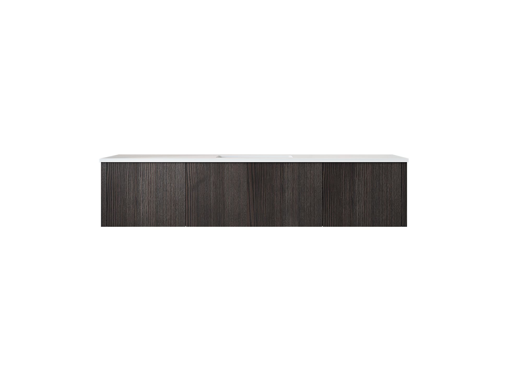 66" Laviva Legno vanity cabinet in Carbon Oak Single Sink — shown with a Matte White VIVA Stone countertop, which is sold separately and not included (cabinet only).