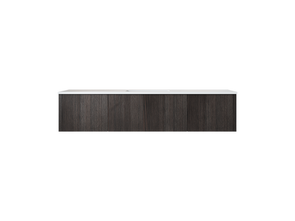 66" Laviva Legno vanity cabinet in Carbon Oak Single Sink — shown with a Matte White VIVA Stone countertop, which is sold separately and not included (cabinet only).