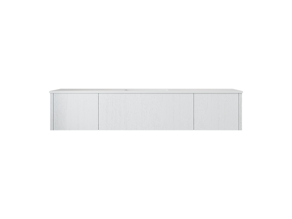 72" Laviva Legno vanity cabinet in Alabaster White Single Sink — shown with a Matte White VIVA Stone countertop, which is sold separately and not included (cabinet only).