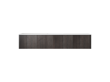 72" Laviva Legno vanity cabinet in Carbon Oak Single Sink — shown with a Matte White VIVA Stone countertop, which is sold separately and not included (cabinet only).