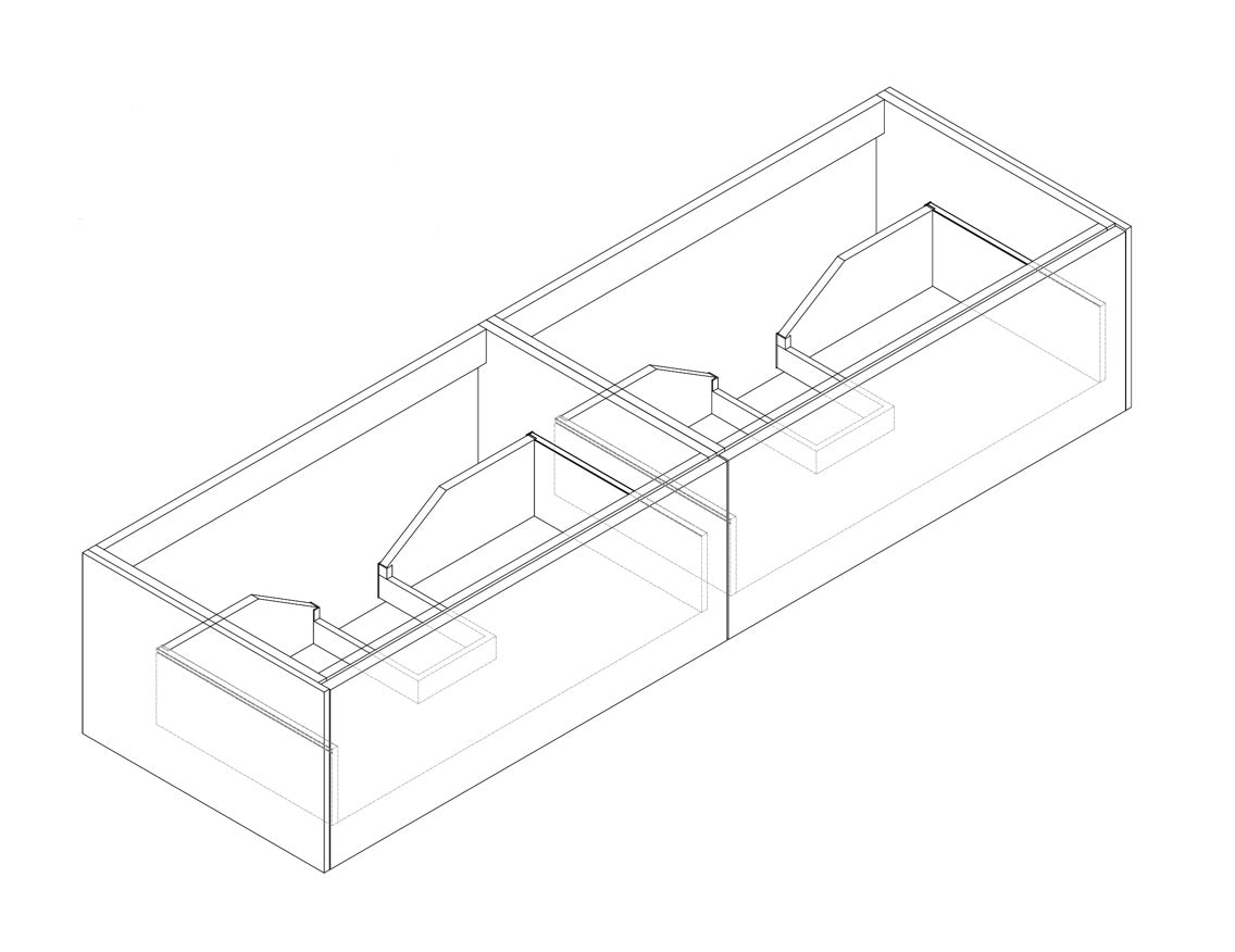72" Laviva Legno vanity cabinet dimensional line drawing (cabinet only).