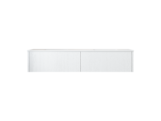 72" Laviva Legno vanity cabinet in Alabaster White Double Sink — shown with a Matte White VIVA Stone countertop, which is sold separately and not included (cabinet only).