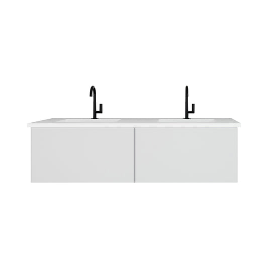 Laviva Vitri 60 inch Cloud White double sink wall-hung bathroom vanity