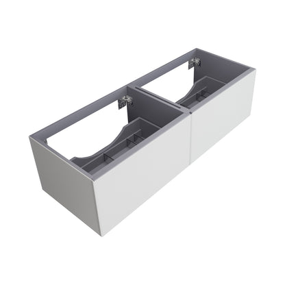 Laviva Vitri 60 inch Cloud White Double Sink Wall Hung bathroom vanity cabinet