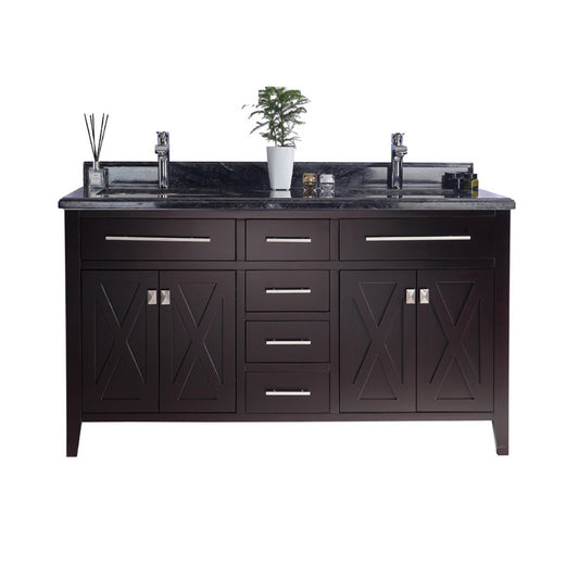 Laviva Wimbledon 60 inch Brown Double Sink bathroom vanity