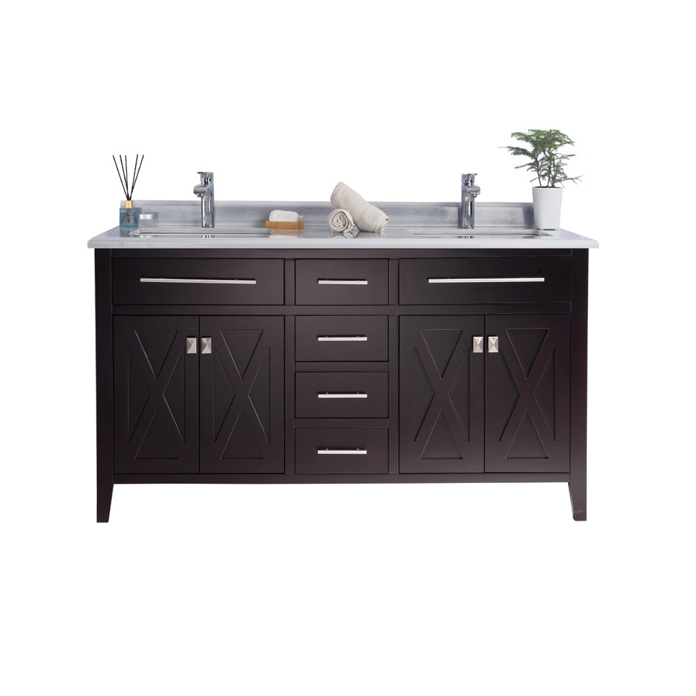 Laviva Wimbledon 60.0 Brown Bathroom Vanity with Quartz Countertop