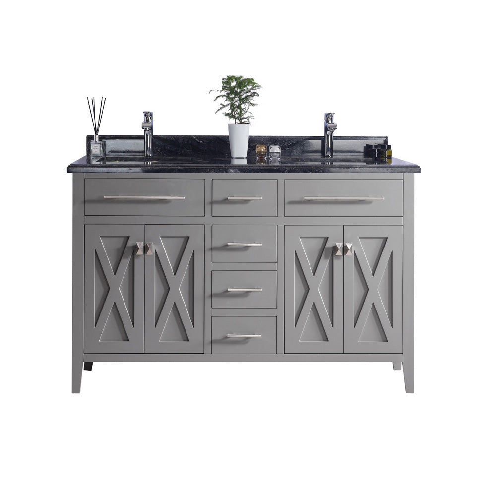 Laviva Wimbledon 60 inch Grey Double Sink bathroom vanity