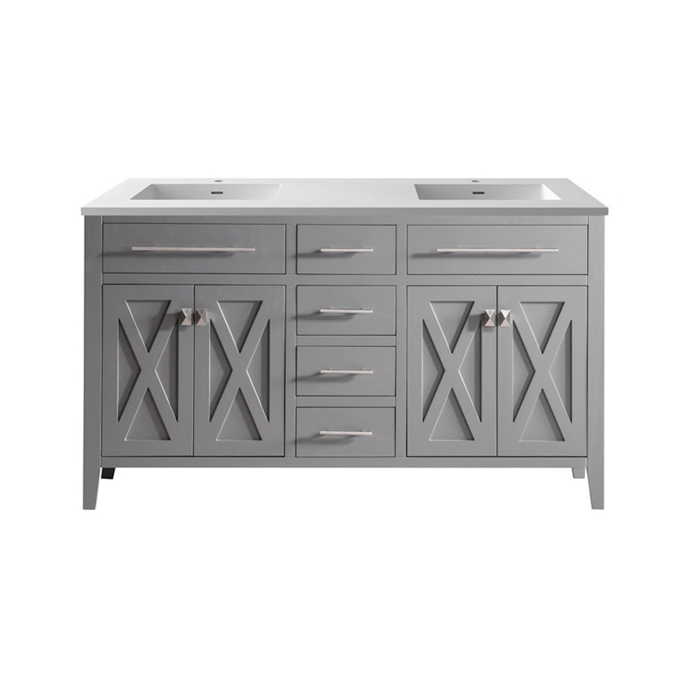 Laviva Wimbledon 60.0 Grey Bathroom Vanity with Quartz Countertop