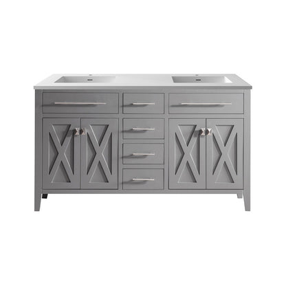 Laviva Wimbledon 60.0 Grey Bathroom Vanity with Quartz Countertop
