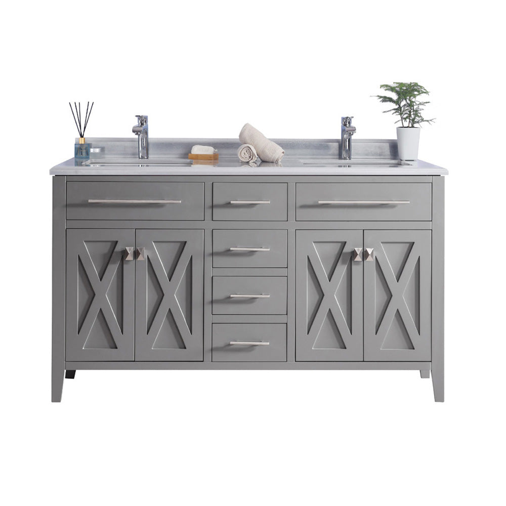 Laviva Wimbledon 60.0 Grey Bathroom Vanity with Quartz Countertop