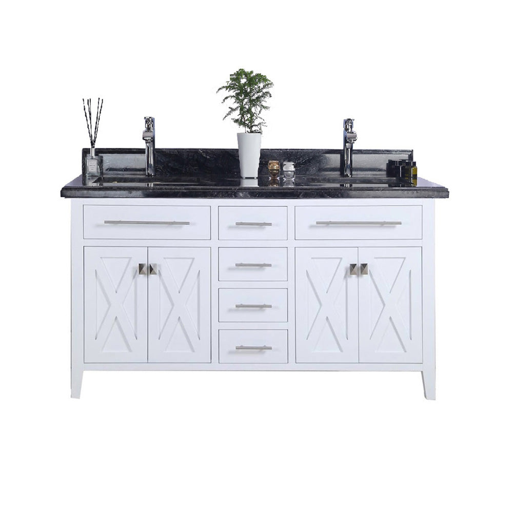 Laviva Wimbledon 60 inch White Double Sink bathroom vanity