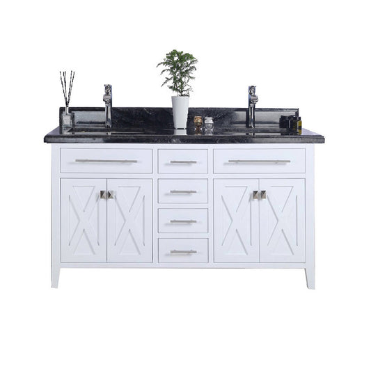 Laviva Wimbledon 60 inch White Double Sink bathroom vanity