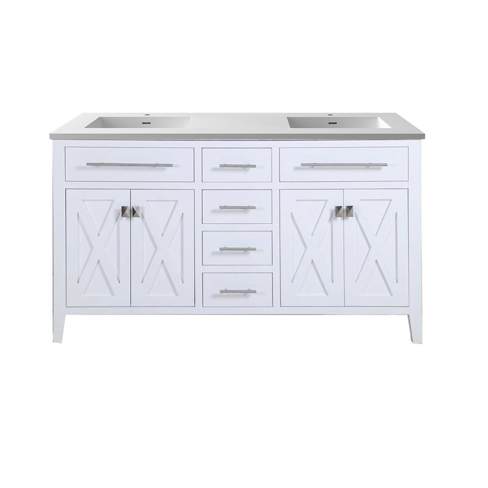 Laviva Wimbledon 60.0 White Bathroom Vanity with Quartz Countertop