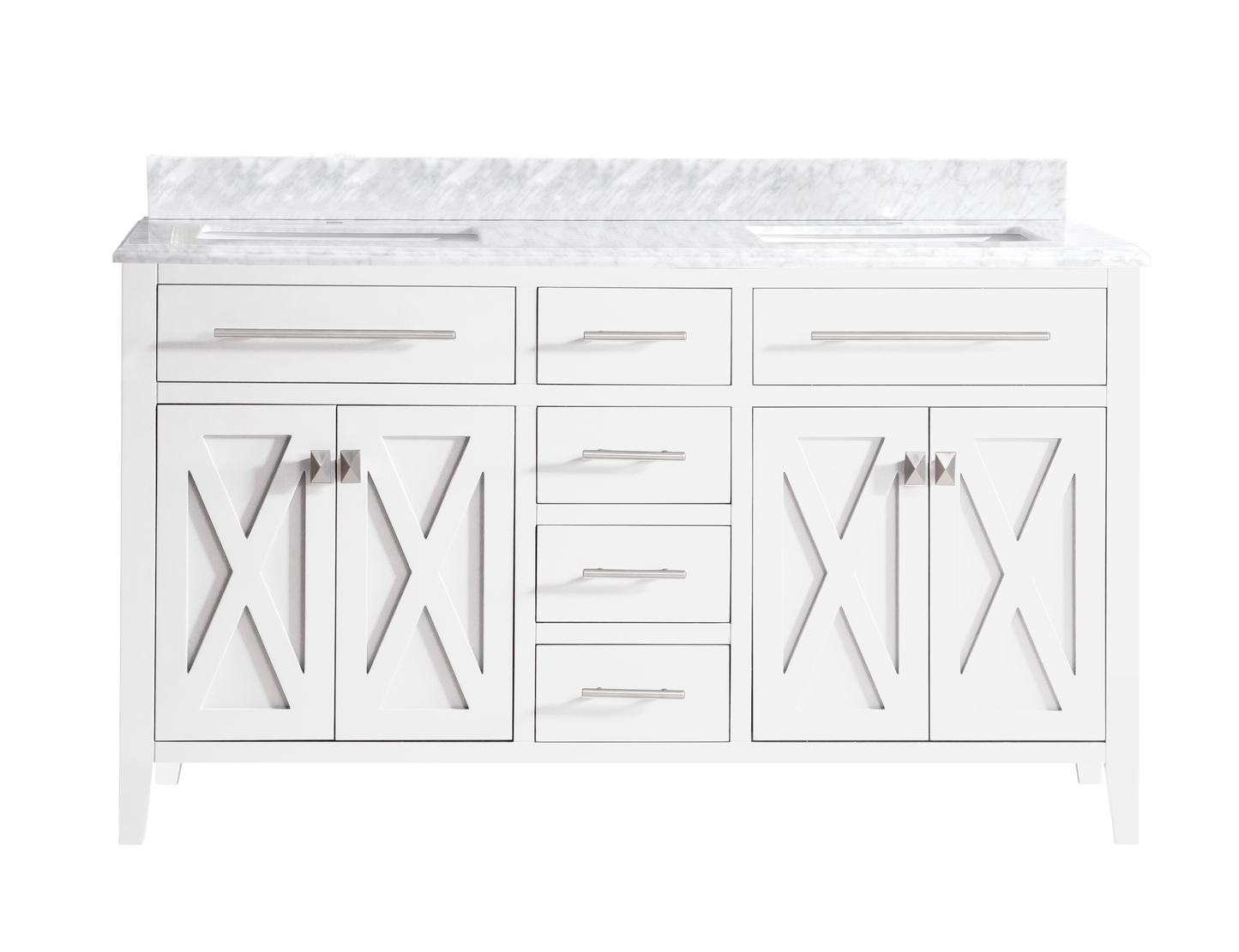 Laviva Wimbledon 60.0 White Bathroom Vanity with Quartz Countertop