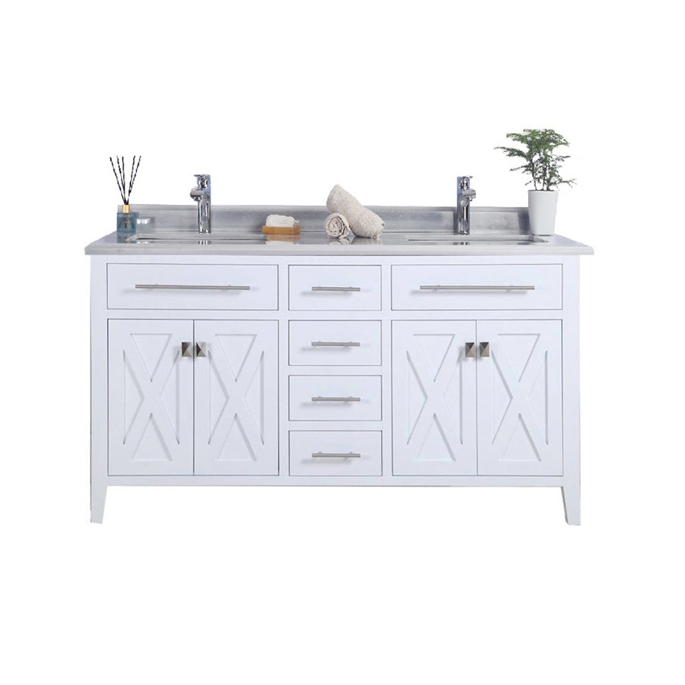 Laviva Wimbledon 60.0 White Bathroom Vanity with Quartz Countertop