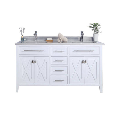 Laviva Wimbledon 60.0 White Bathroom Vanity with Quartz Countertop