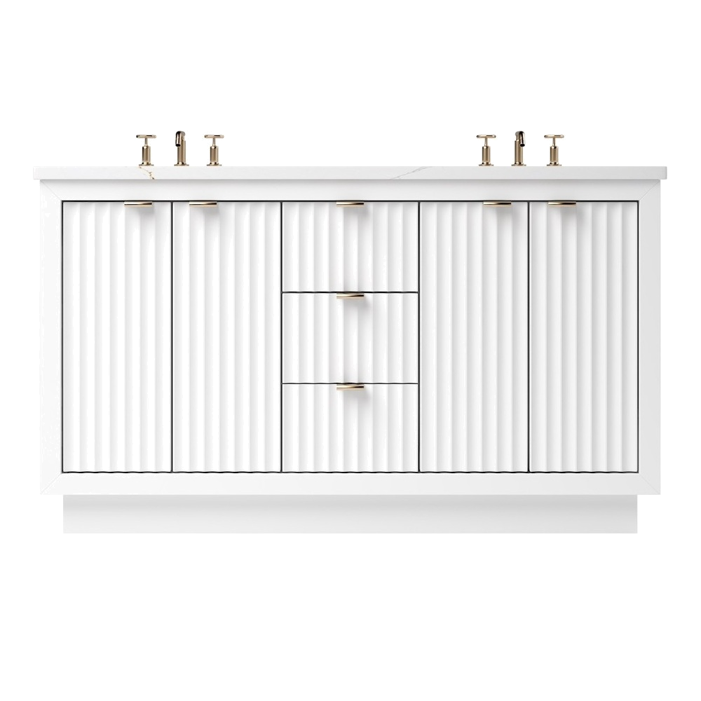 Pure White / Champagne Bronze