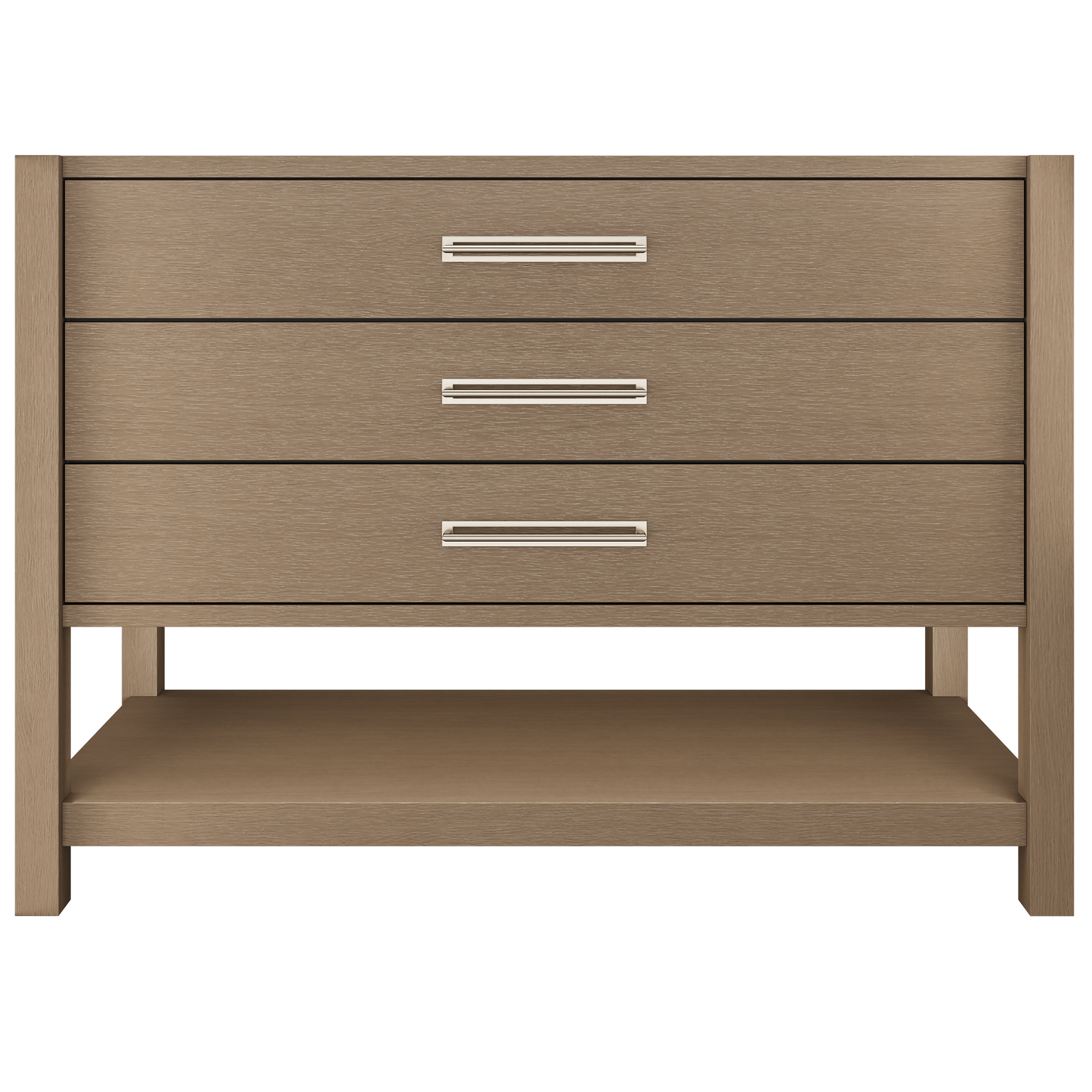 Kiawah 3-Drawer Single Bath Vanity 48in Smoked Modern Satin Nickel