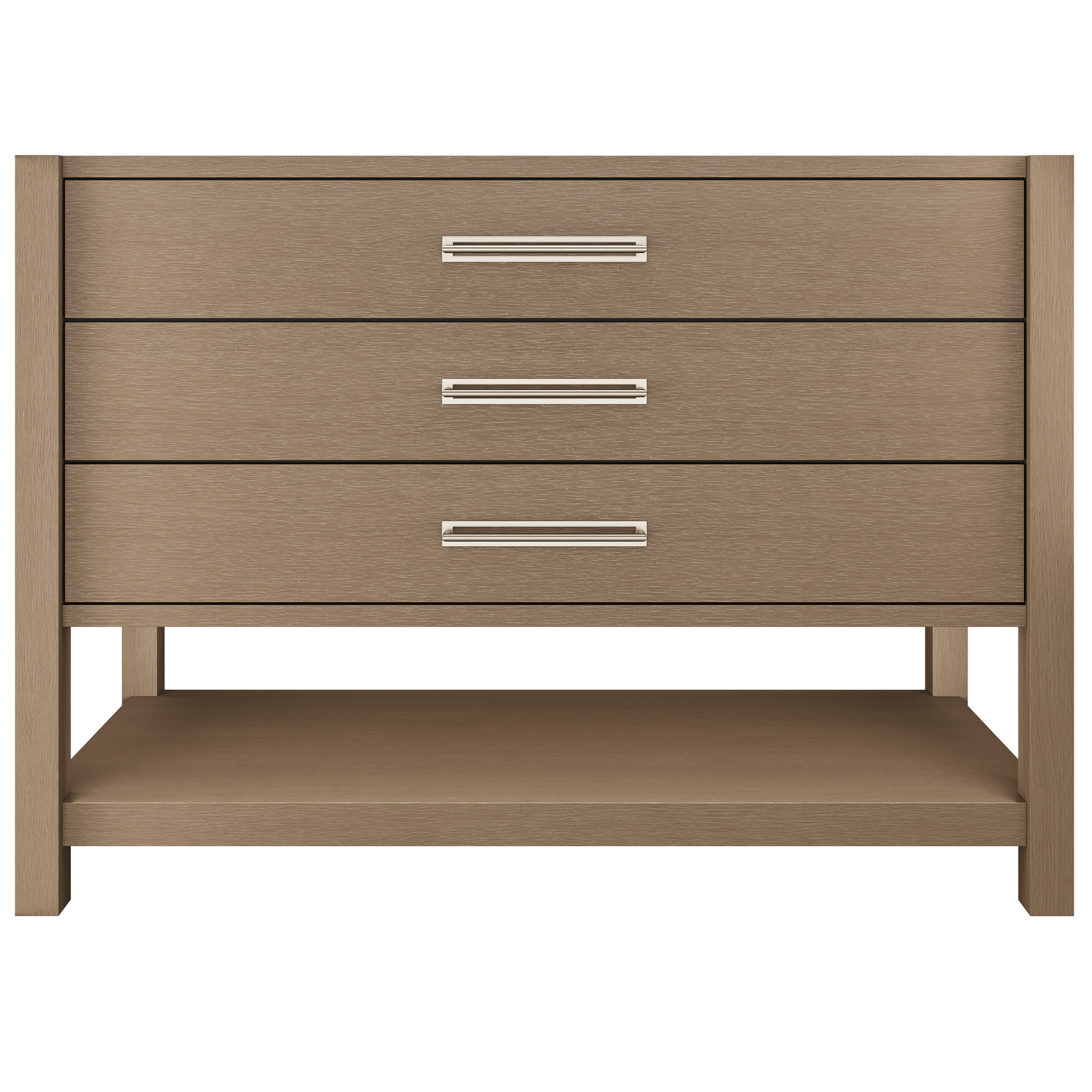 Kiawah 3-Drawer Single Bath Vanity 48in Smoked Modern Satin Nickel