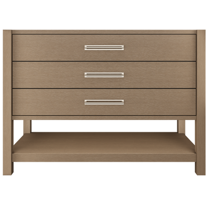 Kiawah 3-Drawer Single Bath Vanity 48in Smoked Modern Satin Nickel